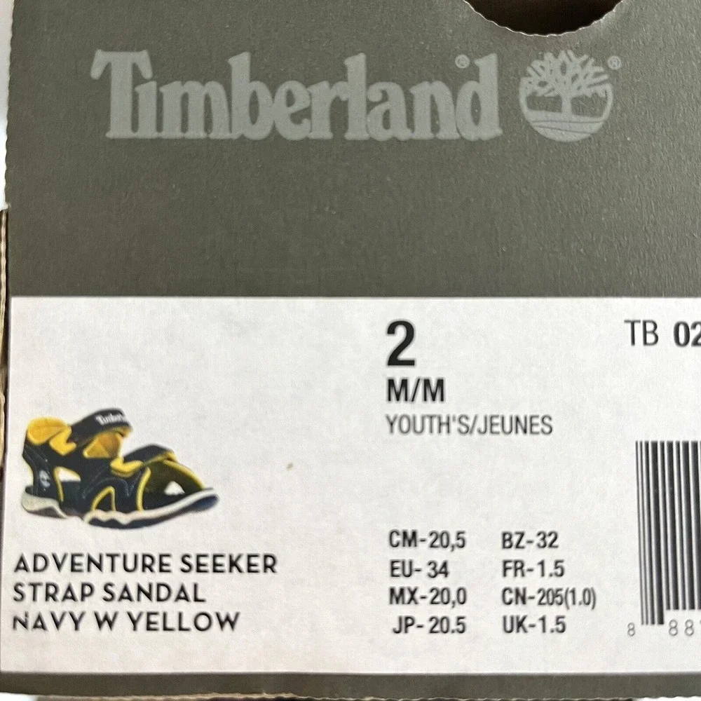 Timberland Adventure Seeker Youth Boys Outdoor Sport‎ Sandals Size 2 Blue Yellow